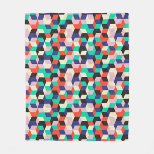 Vintage geometric, diamond shape pattern. fleece blanket