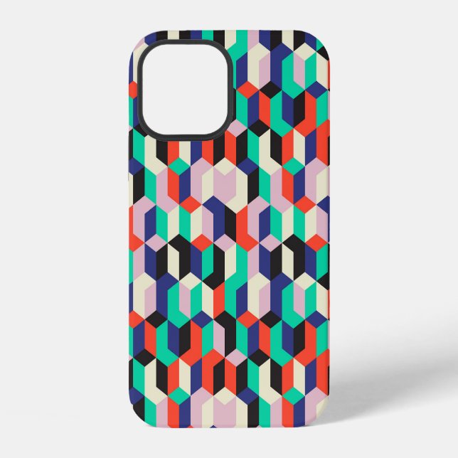 Vintage geometric, diamond shape pattern. iPhone case (Back)