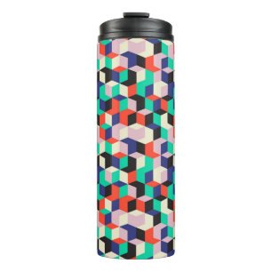 Vintage geometric, diamond shape pattern. thermal tumbler