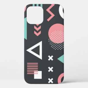 Vintage geometric figures: seamless design. iPhone 12 case