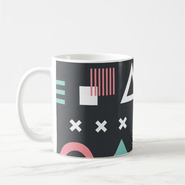 Vintage geometric figures: seamless design. coffee mug (Left)