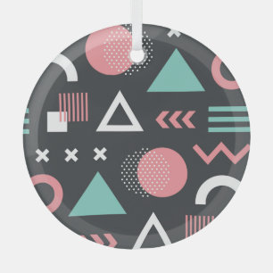 Vintage geometric figures: seamless design. glass tree decoration