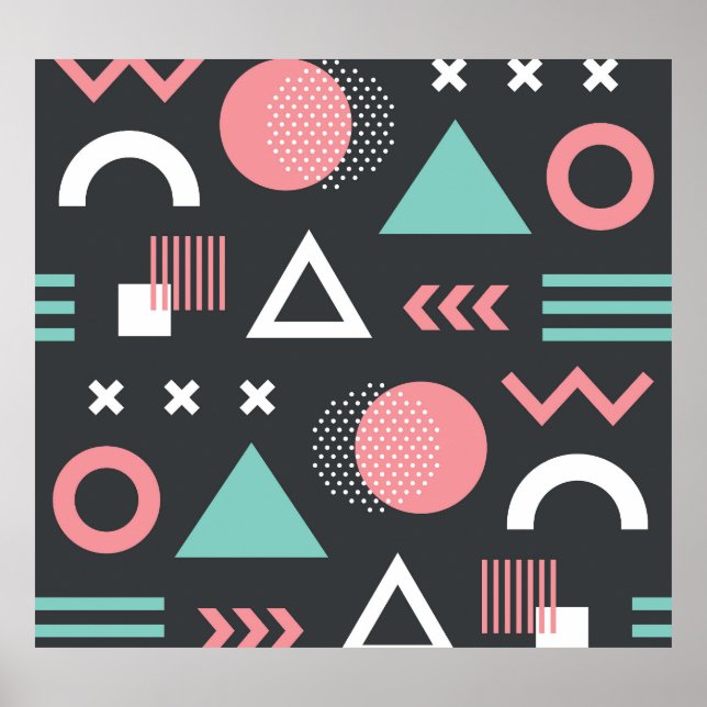 Vintage geometric figures: seamless design. poster (Front)