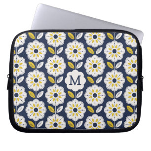 Vintage Geometric Flower Pattern Laptop Sleeve