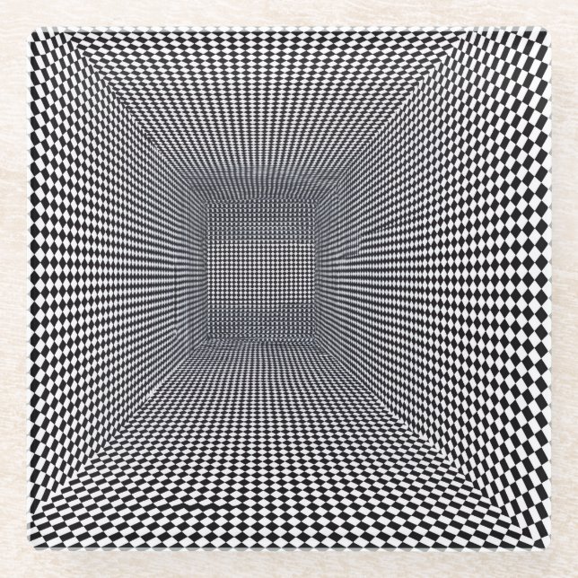 Vintage Geometric Optical Illusion Coaster (Front)