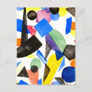 Vintage Geometric Painting Postcard