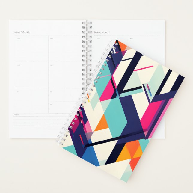 Vintage geometric pattern 2024 planner (Display)