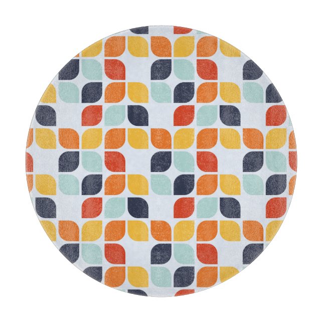 Vintage Geometric Pattern Cutting Board (Front)