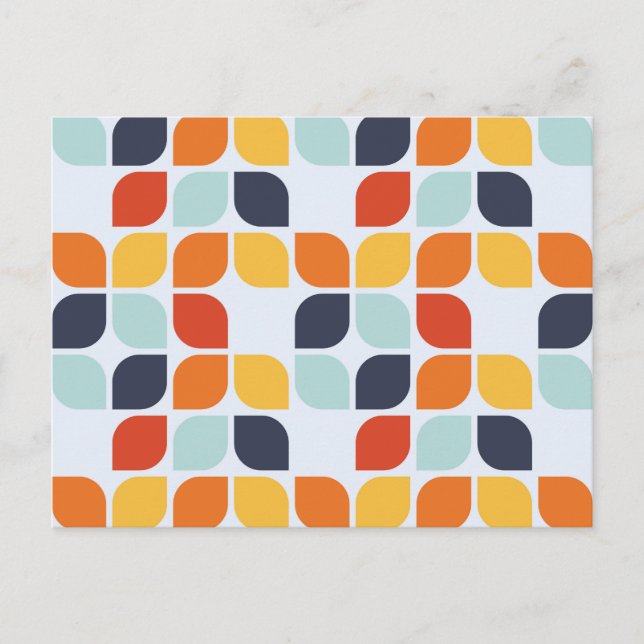 Vintage Geometric Pattern Holiday Postcard (Front)