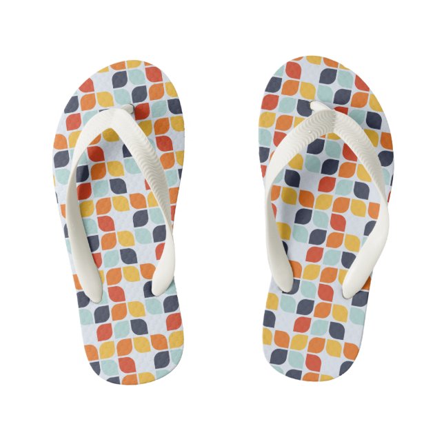 Vintage Geometric Pattern Kid's Thongs (Footbed)