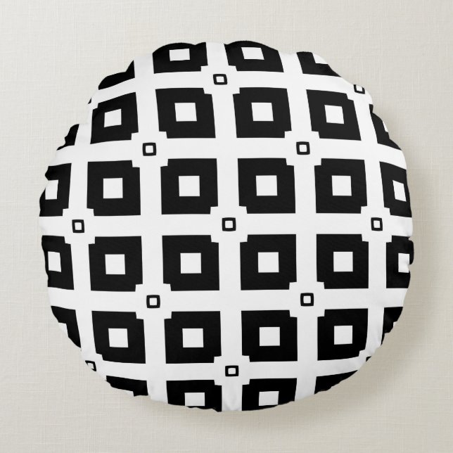 Vintage geometric pattern. Repeating elements styl Round Cushion (Front)