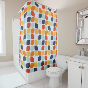 Vintage Geometric Pattern Shower Curtain