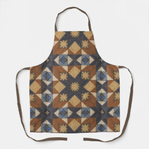 vintage Geometric Quilt Block Art Pattern Apron