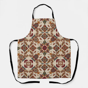 vintage Geometric Quilt Block Art Pattern Apron