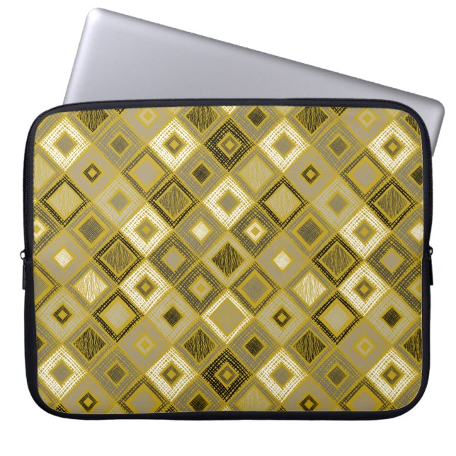 Vintage geometric rhombus, seamless pattern. laptop sleeve (Front)