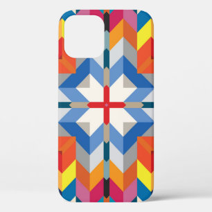 Vintage Geometric: Scandinavian Colour Blocks iPhone 12 Case