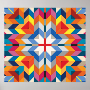 Vintage Geometric: Scandinavian Colour Blocks Poster