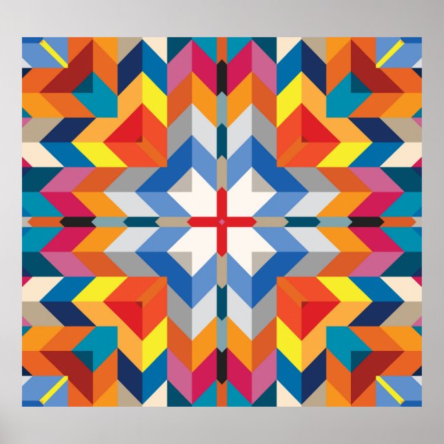 Vintage Geometric: Scandinavian Colour Blocks Poster (Front)