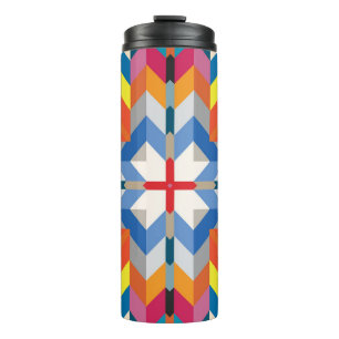 Vintage Geometric: Scandinavian Colour Blocks Thermal Tumbler
