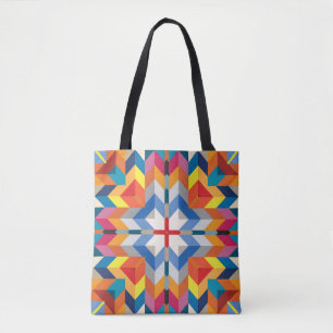 Vintage Geometric: Scandinavian Colour Blocks Tote Bag