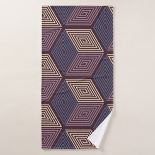 vintage geometric seamless pattern with cubes in p bath towel