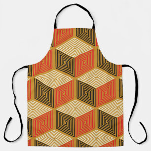 vintage geometric seamless pattern with cubes in r apron