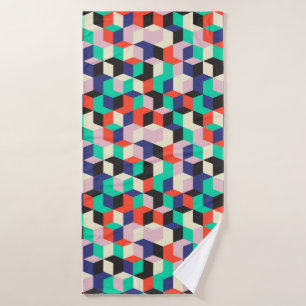 vintage geometric seamless pattern with diamond sh bath towel