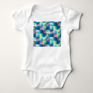 Vintage Geometric Squares: Abstract Pattern Baby Bodysuit