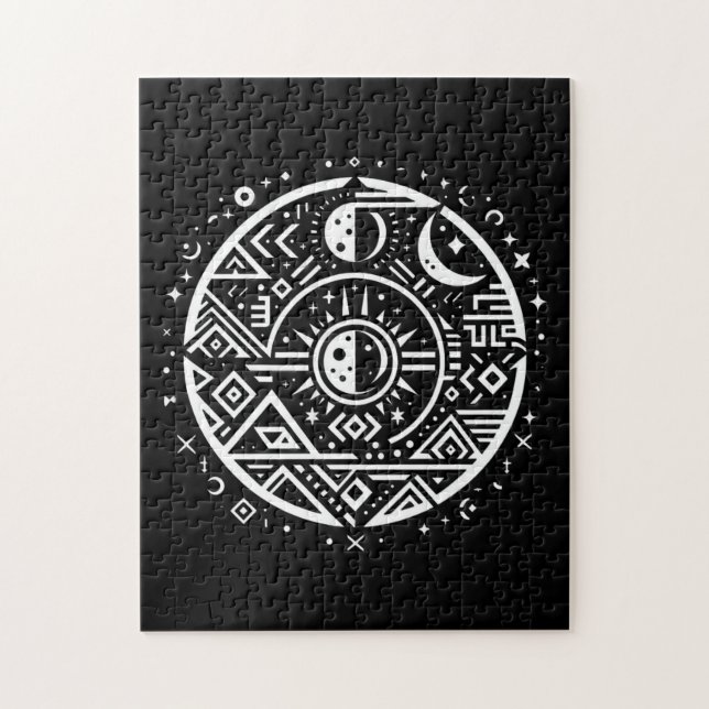 Vintage Geometric Tribal art Jigsaw Puzzle (Vertical)