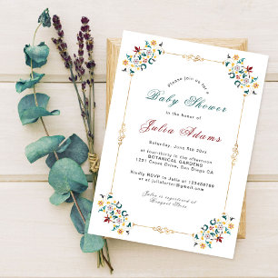 Vintage Geometrical Classical Motif Baby Shower Invitation