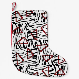 Vintage geometrical pattern design art small christmas stocking
