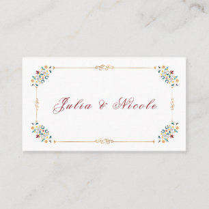 Vintage Geometry Intricate Classical Motif Wedding Place Card