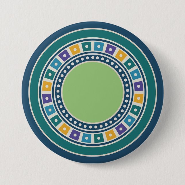 Vintage Geometry pattern button (Front)