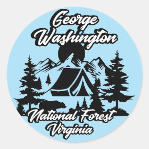 Vintage George Washington National Forest Virginia Classic Round Sticker