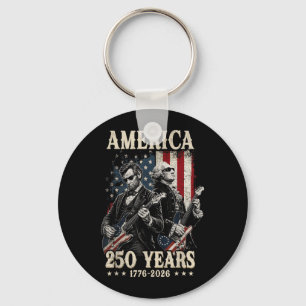 Vintage George Washington Playing Guitar 250 Years Key Ring