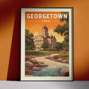 Vintage Georgetown Texas Poster