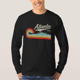 Vintage Georgia Atlanta City Retro Sunset Skyline T-Shirt