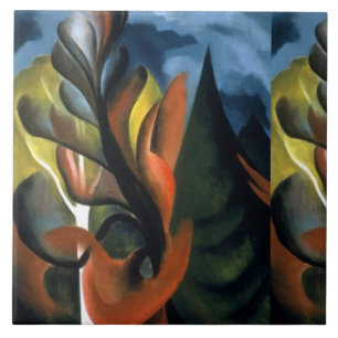Vintage Georgia O'Keefe 1922 Maple and Cedar Ceramic Tile