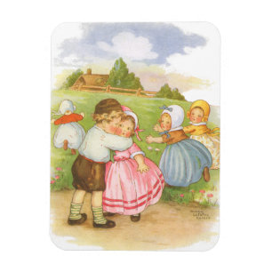 Vintage Georgie Porgie Mother Goose Nursery Rhyme Magnet