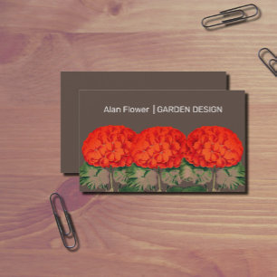 Vintage Geranium Trio - bold floral Business Card