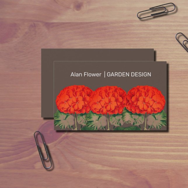 Vintage Geranium Trio  - bold floral  Business Card (Creator Uploaded)