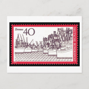 Vintage German Bremen Stamp 1970s Postcard