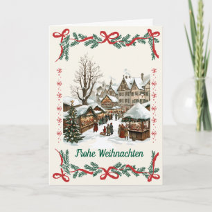 Vintage German Christmas market christmas Card