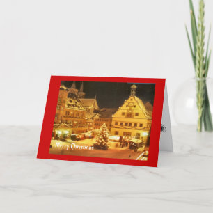 Vintage German Christmas market Holiday Card