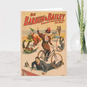 Vintage German Circus Poster Of Performers, 1900. Card