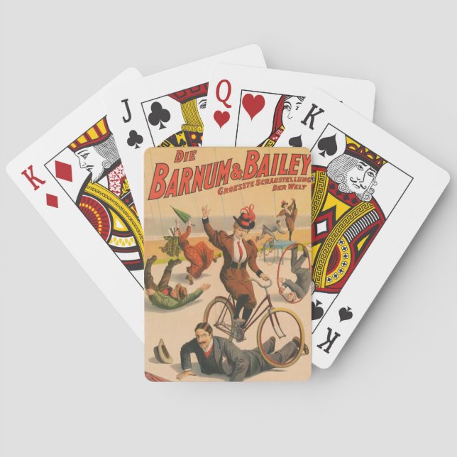 Vintage German Circus Poster Of Performers, 1900. Playing Cards (Back)