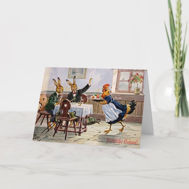 Vintage German - Easter Egg Treat, Holiday Card (Front)