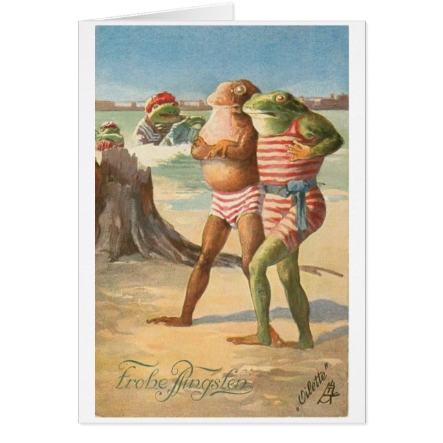 Vintage - German Frogs' Day at the Beach, (Front)