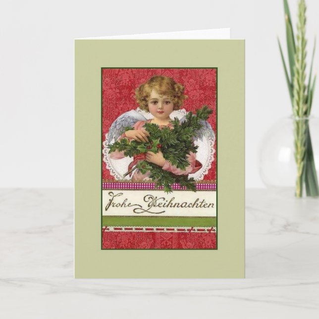 Vintage German Frohe Weihnachten Christmas Card (Front)