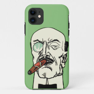 Vintage German Gentleman with Cigar and Monocle iPhone 11 Case